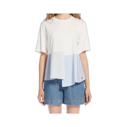 Bird Stripe Detailed Crewneck T-Shirt