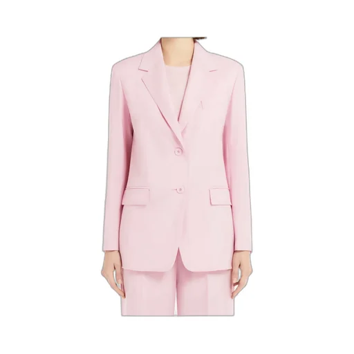 Single-Breasted Wool-Blend Canvas Blazer