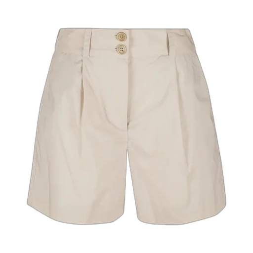 Pleat-Detailed Straight Hem Shorts