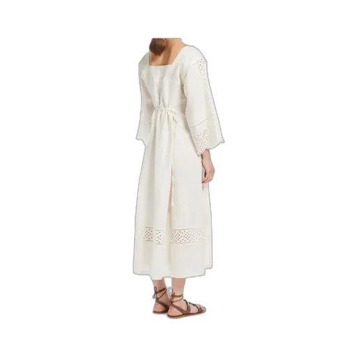 Feminine Dress In Linen Canvas