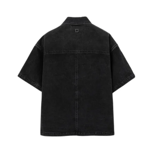 Short-Sleeved Denim Shirt