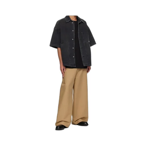 Short-Sleeved Denim Shirt