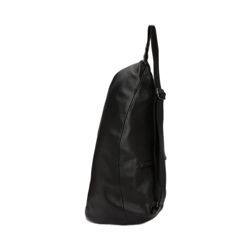 Logo-Embossed Leather Backpack