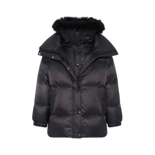 Lambswool-Trim Puffer Jacket