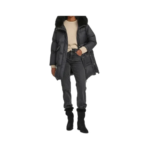 Lambshearling-Hooded Down Jacket