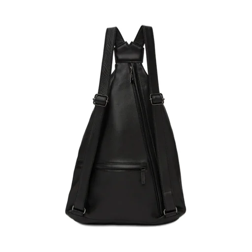 Logo-Embossed Leather Backpack