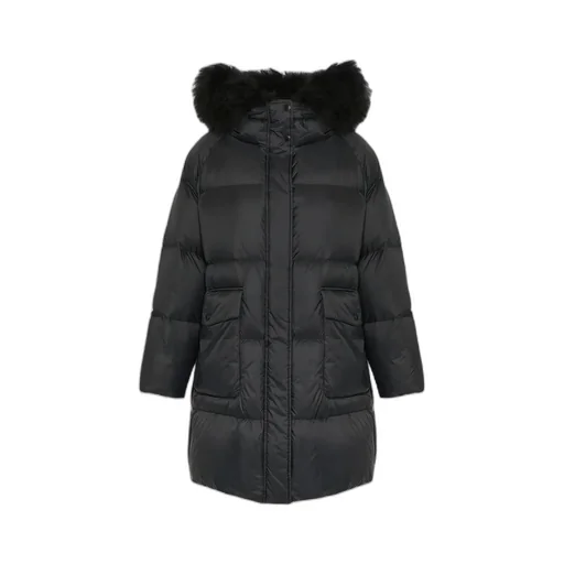 Lambshearling-Hooded Down Jacket