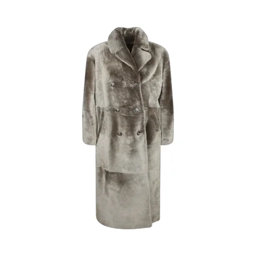 Double-Breasted Sheepskin Coat