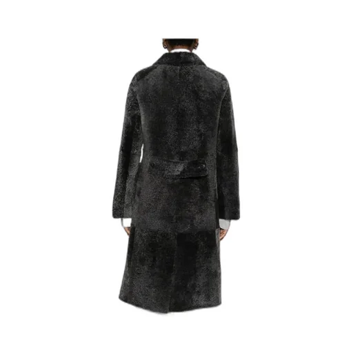 Sheepskin Double-Breasted Pocketed Coat