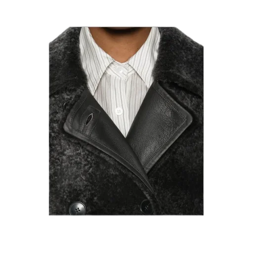 Sheepskin Double-Breasted Pocketed Coat