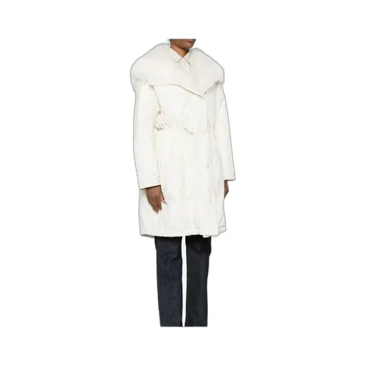 Fur-Collar Buttoned Jacket
