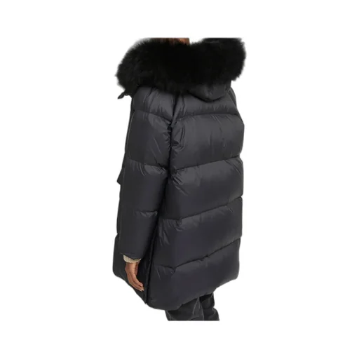 Lambshearling-Hooded Down Jacket