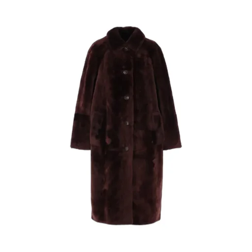 Single-Breasted Shearling Coat