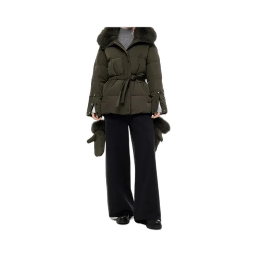 Down Jacket With Fur Collar