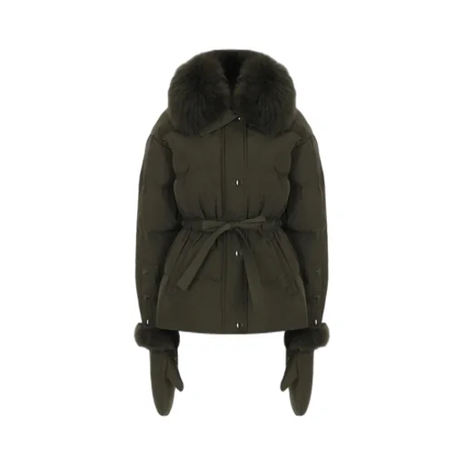 Down Jacket With Fur Collar