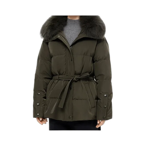 Down Jacket With Fur Collar