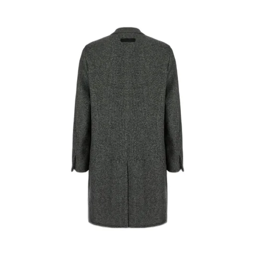 Cashmere Blend Longline Coat With Notched Lapels