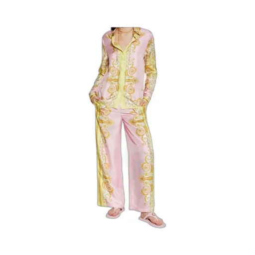 Pattern-Printed Long-Sleeved Shirt