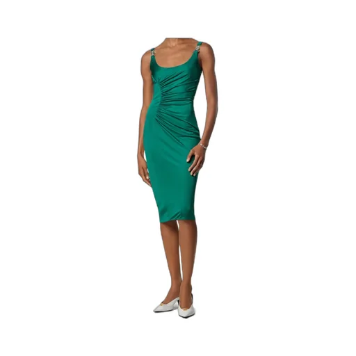 Sleeveless Draped Midi Dress