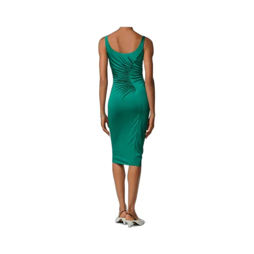 Sleeveless Draped Midi Dress