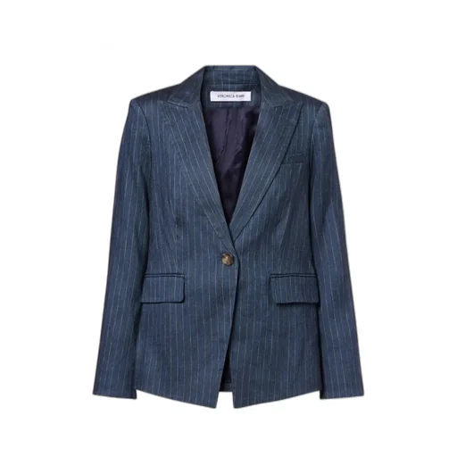 Obie Pinstripe Linen-Blend Blazer
