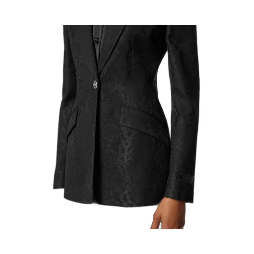 Pattern-Jacquard Single-Breasted Blazer