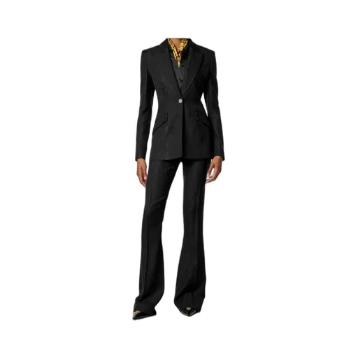 Pattern-Jacquard Single-Breasted Blazer