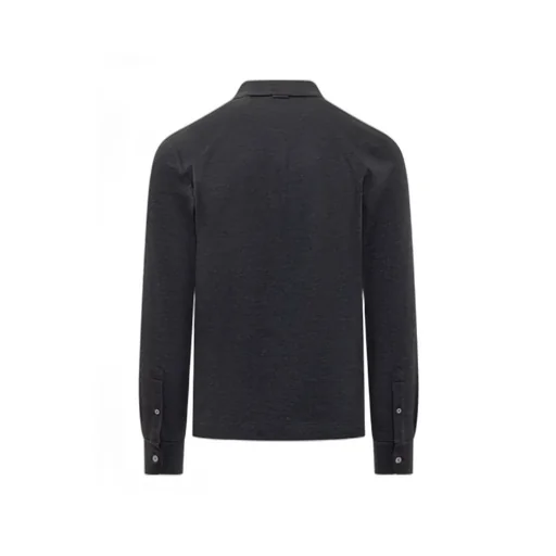 Buttoned Long-Sleeved Polo Shirt
