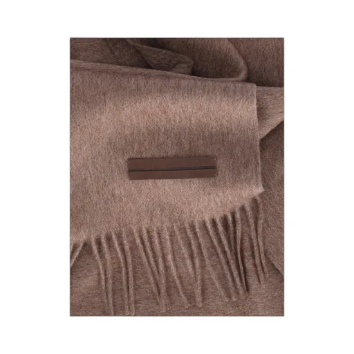 Logo Patch Fringed Scarf
