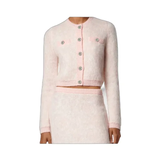 Pattern-Jacquard Knitted Cardigan
