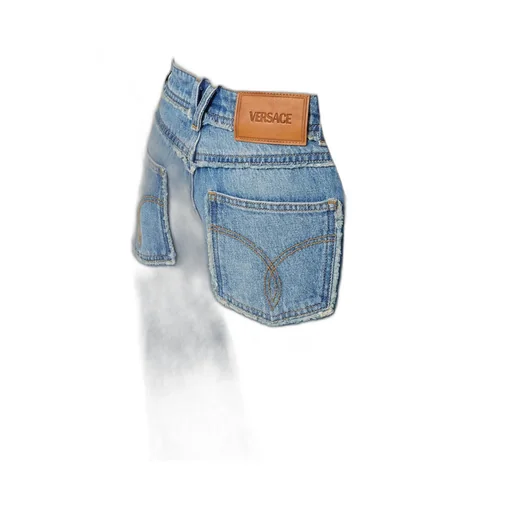Logo-Patch Fringed Jeans