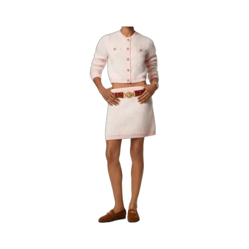 Pattern-Jacquard Knitted Cardigan