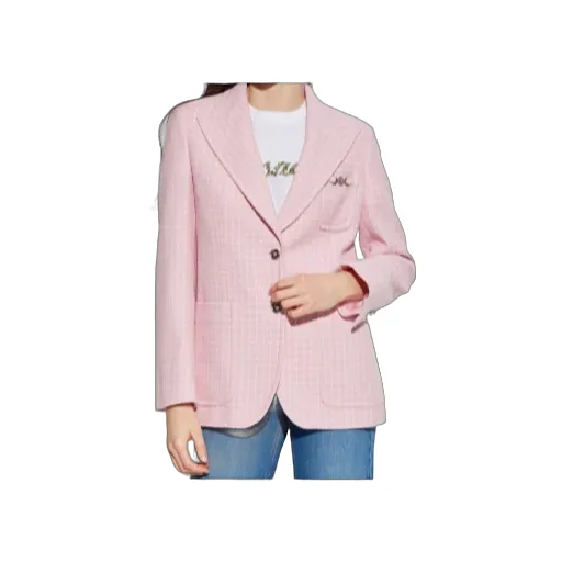 Checked Pattern Single-Breasted Blazer