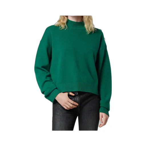 Stand-Up Neck Knitted Jumper