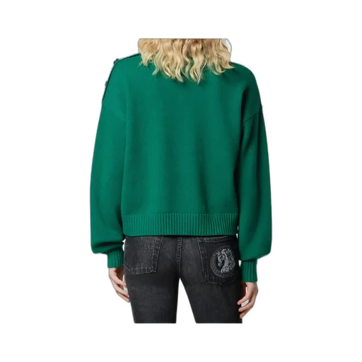 Stand-Up Neck Knitted Jumper