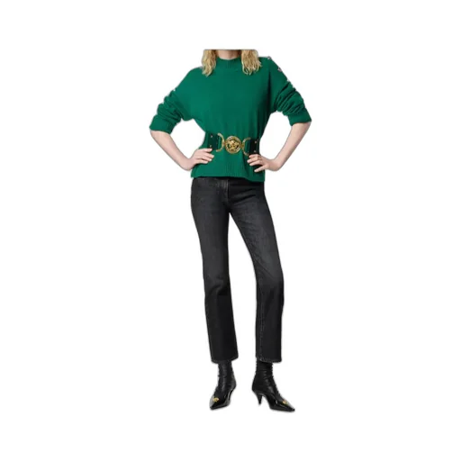 Stand-Up Neck Knitted Jumper