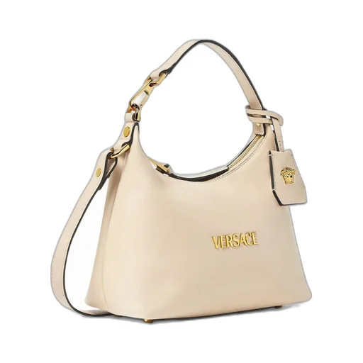 Logo Plaque Zipped Shoulder Bag