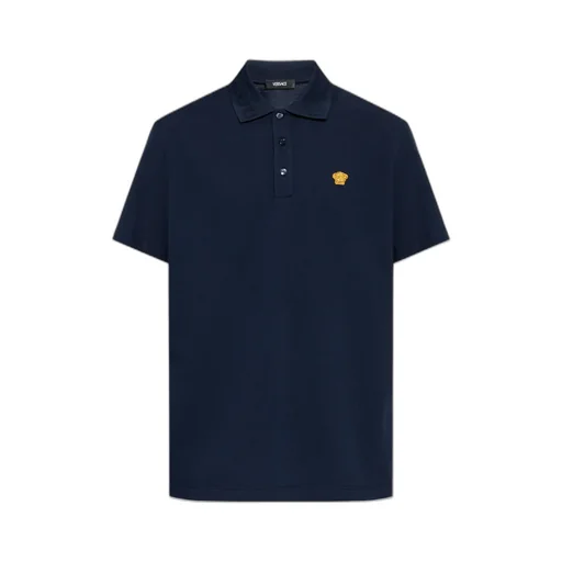 Medusa-Patch Short-Sleeved Polo Shirt