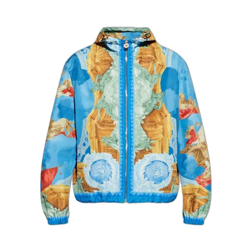 Pattern-Printed Hooded Jacket