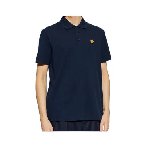 Medusa-Patch Short-Sleeved Polo Shirt
