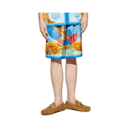 Pattern-Printed Elasticated Waistband Shorts