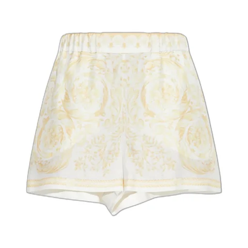 Pattern-Printed Elasticated-Waistband Shorts