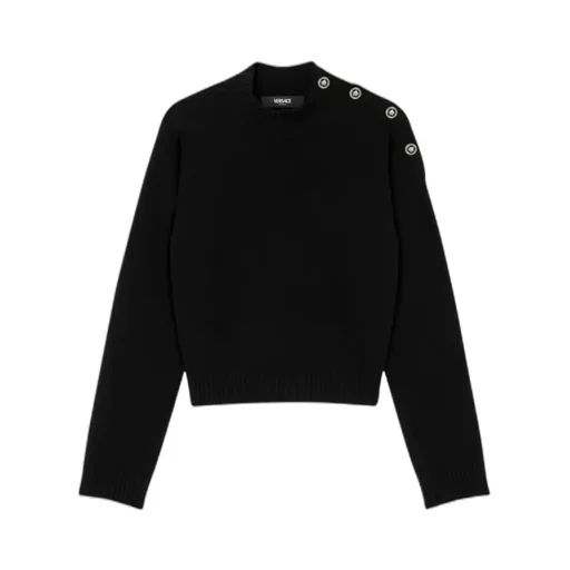 Stand-Up Neck Knitted Jumper