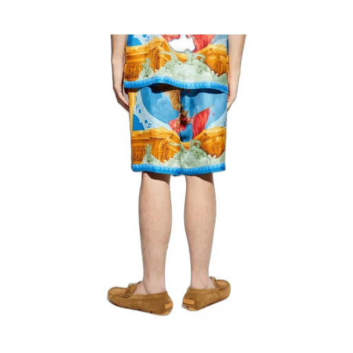 Pattern-Printed Elasticated Waistband Shorts