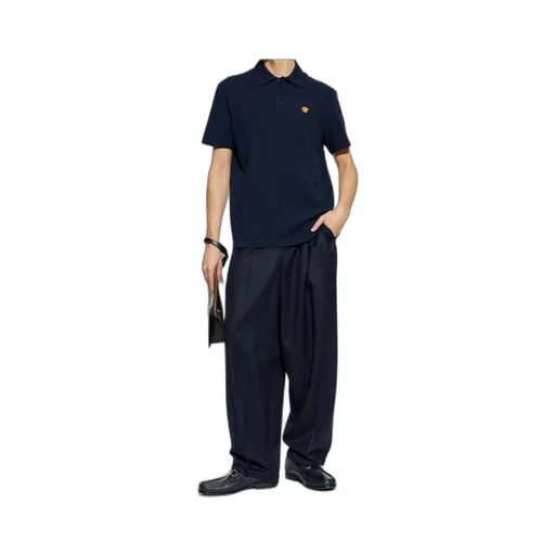 Medusa-Patch Short-Sleeved Polo Shirt