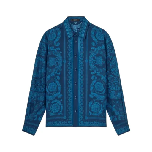 Barocco-Printed Long-Sleeved Shirt