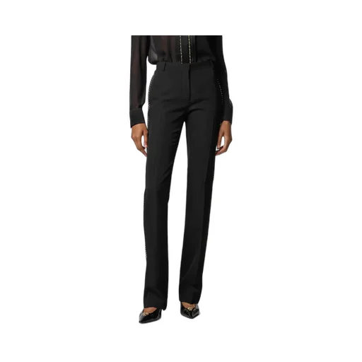 Stud-Embellished Creased Trousers