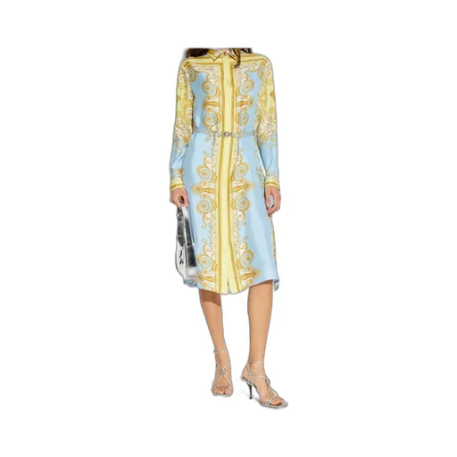 Pattern-Printed Belted Dress