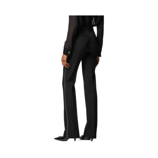 Stud-Embellished Creased Trousers