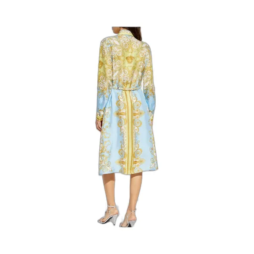 Pattern-Printed Belted Dress